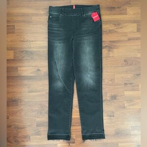 NEW SPANX Straight Leg Jeans in Vintage Black with Raw Hem